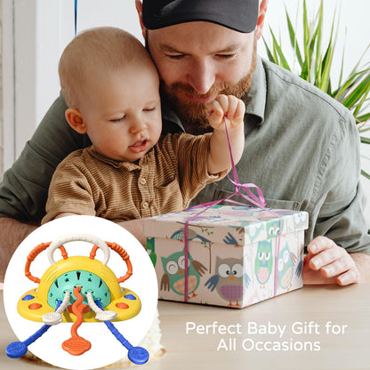 VoMii High Chair Toys with Suction Cup, Montessori Sensory Toys for 1 Year Old Fine Motor Skills,Food Grade Silicone Activity Gift for Baby Infant Toddlers