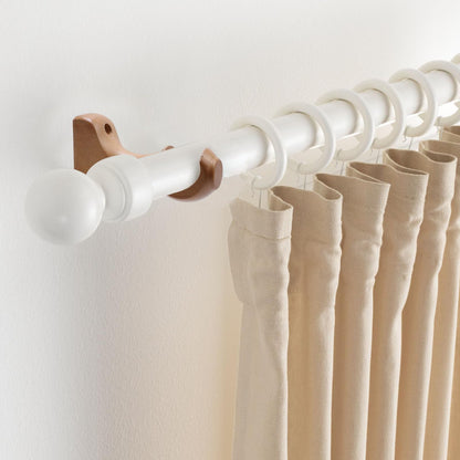 T Tulead Curtain Rod Bracket Wooden Rod Brackets Drapery Curtain Single Bracket Inner Dia: 29mm/1.14", Pack of 2 (Wood Color)