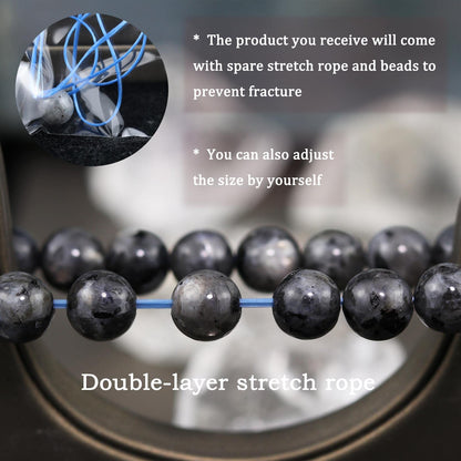 DAZCOLO 8mm Natural Gemstone Stretch Bracelet, Handmade Unisex Crystal Bracelets for Meditation, Yoga, Spiritual Healing & Positive Energy (Labradorite)