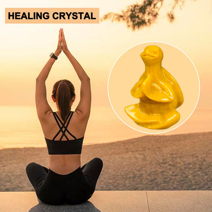 QLRSUXN Gold Stone Sea Turtle Meditation Crystal Yoga Sculpture,Hand Carved Healing Figurine Spiritual Decor Chakra Balancing Gift,Zen Statue for Home Office Decorations
