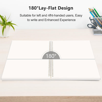 RETTACY Blank Journal Notebook, 2-Pack, 160 Pages per Pack, B5 Medium Size (7.6'' × 10''), 100 GSM Thick Paper, Spiral-bound, Flexible Plastic Cover, for Sketching, Drawing, Painting