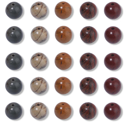 NITOPUPU 100Pcs 8mm Smooth Picasso Jasper Beads for Jewelry Making, Natural Round Loose Gemstone Stone Bead for Necklace Bracelets, Crafts for Adults with Crystal Stretch Cord