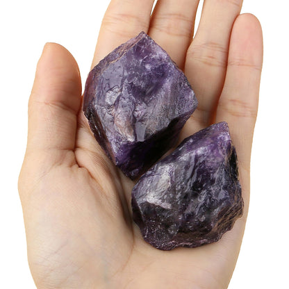 YATOJUZI Amethyst 1.8-2.2" Natural Raw Stones and Healing Crystals Large Stone Rough Crystal Rocks for Tumbling Cabbing Polishing Fountain Rocks Decoration 1PCS