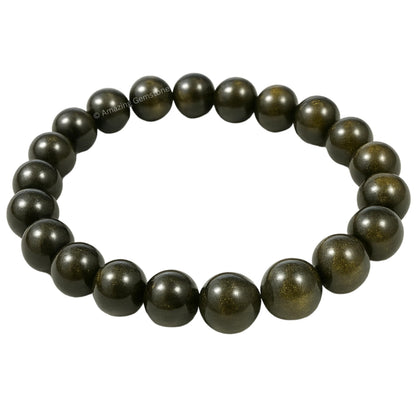 Amazing Gemstone Crystal Bracelet for Women Men's Gifts - Protection Healing Crystal Bracelet - 8mm Gemstone Beaded Stretchable Bracelet Pulseras Para Hombres Mujer Stocking Stuffers Mothers Day Gift (Gold Sheen Obsidian)