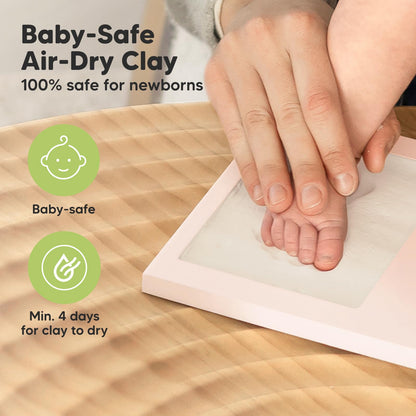 KeaBabies Baby Hand and Footprint Kit - Clay Handprint Keepsake Frame, Newborn Nursery Picture Frame, Personalized New Mom Gifts for Shower & Registry, First Mother's Day (Petal Pink)