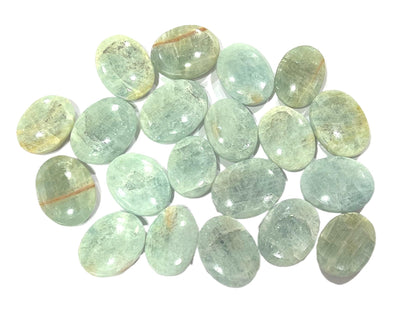 GEMSCITE Aquamarine Thumb Worry Stones Metaphysical Gemstone Crystal Healing Reiki Men Women Gift FENG Shui Positive Energy Love Wellness Palm Stones Wicca Powerful