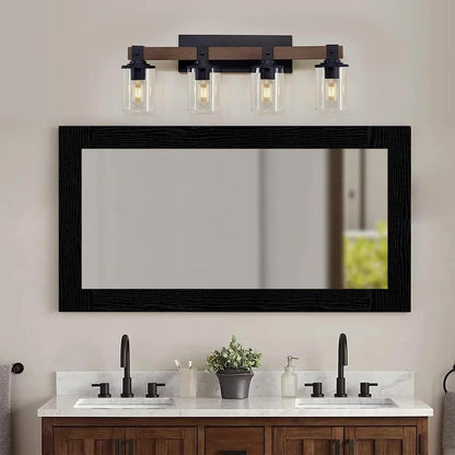 Alened 10M Black Wood Grain Mirror Frame Border Peel and Stick Wallpaper, Removable PVC Waterproof Bathroom Mirror Tape Sticker Trim, Kitchen Wallpaper Self Adhesive Decor Sticker 2" x 393"