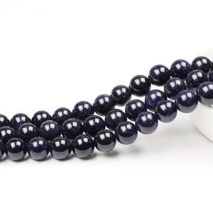 MJDCB Natural Stone Beads Blue Sand Stone Round Loose Beads for Jewelry Making DIY Bracelet Necklace (6mm)