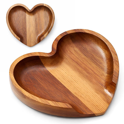 Baderke 1 Pcs 4.9 Inch Heart Shaped Spoon Rest Acacia Wooden Spoon Rest Holder for Kitchen Counter Stove Top Utensils Gifts Women Mom Mother's Day