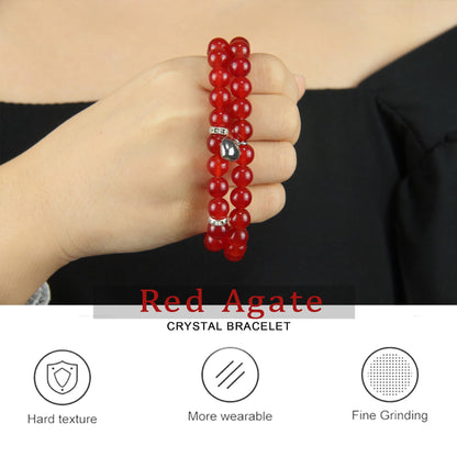 GDLKPYHS Healing Bracelets for Women - Carnelian Bracelet - Healing Prayers Crystal Bracelet, 8mm Natural Stone Stress Relief Yoga Beads Get Well Soon Gifts