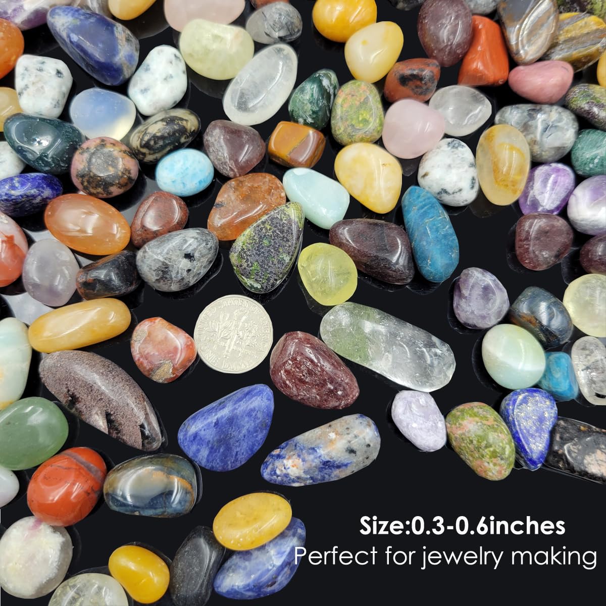 Bulk Gemstones and Crystals Set,30Kinds+ Tumbled Polished Stones Crystals for Healing, Reiki, Meditation, Crafting, Home Decorations (0.5lb)
