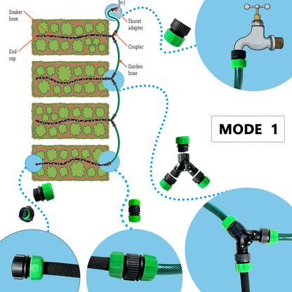 AMRITA Fittings for 1/2" Garden Soaker Hose, Female/Male Connector&Valves&Straight Connectors.(Fittings)