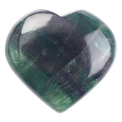 Crocon 50mm Multi Fluorite Heart stone Big Heart Shape Puff Stones Set 450+ Carats Pocket Crystal Healing Tumble Collection Palm Worry Stone Good Luck Charm Meditation Gift Craft Home Decor