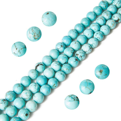 100pcs 8mm Turquoise Beads Natural Gemstone Beads Round Loose Beads for Jewelry Making