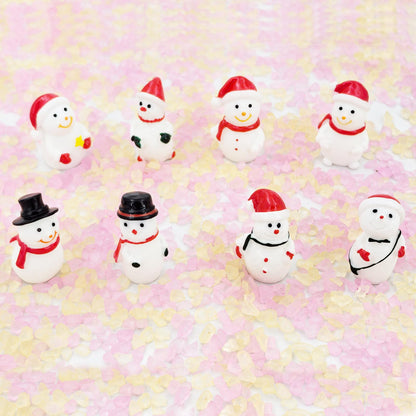 Goodma Mini Snowman Figurines Christmas Theme Resin Miniature Fairy Garden Dollhouse Decoration Ornaments DIY Kit - 40 Pieces
