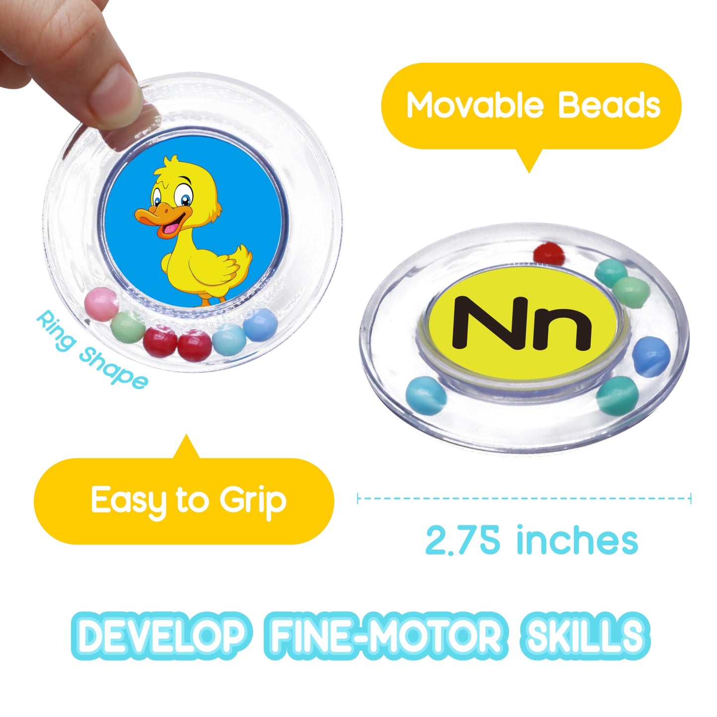 BeneSesqiu 26pcs Letters Floating Alphabet Bath Toys Ring, Mold Free Bathtub Toys Water Pool Toys Set with Mesh Bag for Kids Babies Toddlers Ages 2 3 4 - Preschool ABC Learning Educational Gifts
