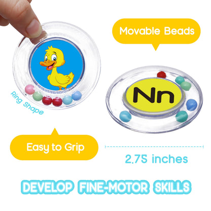 BeneSesqiu 26pcs Letters Floating Alphabet Bath Toys Ring, Mold Free Bathtub Toys Water Pool Toys Set with Mesh Bag for Kids Babies Toddlers Ages 2 3 4 - Preschool ABC Learning Educational Gifts