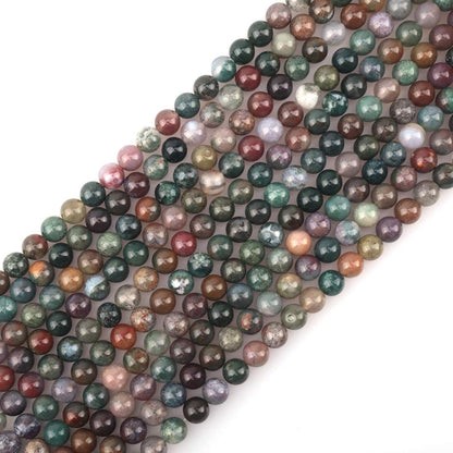 ICAI Beads 10mm Natural India Agate Gemstone Round Loose Stone Beads for Jewelry Making DIY Crafts Design 1 Strand 15" APPR.34-36pcs