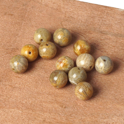 100Pcs Natural Stone 8mm Chrysanthemum Stone Round Loose Gemstone Energy Healing Beads Hole Size 1mm DIY Smooth Beads for Bracelet Necklace Earrings Jewelry Making