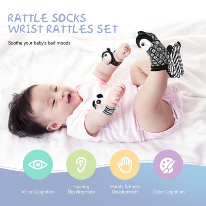 vocheer Black and White Baby Toys, 7 in 1 Sensory Toys for Infants, Tummy Time Toy Newborn 0-3 Months Brain Development, High Contrast Baby Cards Infant Montessori Toy Gift