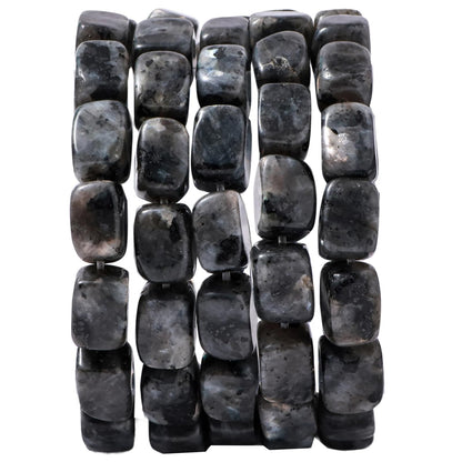 Natural Large Black Spectrolite Cube Stone Beads 8x11mm 38cm/str Loose Semi Gemstone Stone Square Beads for Making Bracelets Necklace