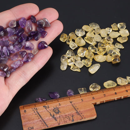 400pcs Natural Chip Stone Beads 7 Chakra Color 5-8mm Irregular Gemstones Healing Crystal Drilled DIY Loose Rocks Bead Crystal for Bracelet Necklace Jewelry Making Crafting
