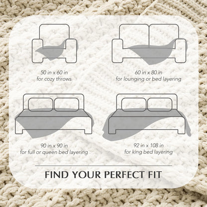 EVERGRACEHOME Chunky Chenille Knit Throw Blanket for Couch, Soft Luxurious Moss Stitch Blankets for Bed, Cozy Decorative Farmhouse Knitted Throws for Sofa, Beige, 50" x 60"