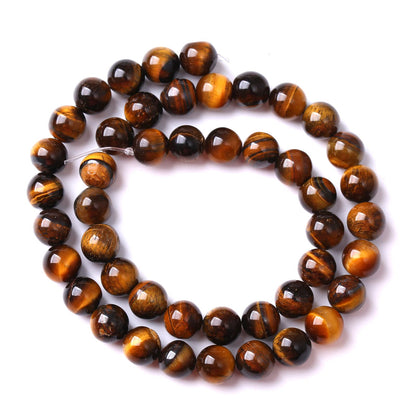 6mm 60pcs Natural Iron Yellow Tiger Eye Stone Beads for Jewelry Making Healing Energy Beads DIY Bracelet Necklace (6mm, Iron Yellow Tiger Eye Stone)