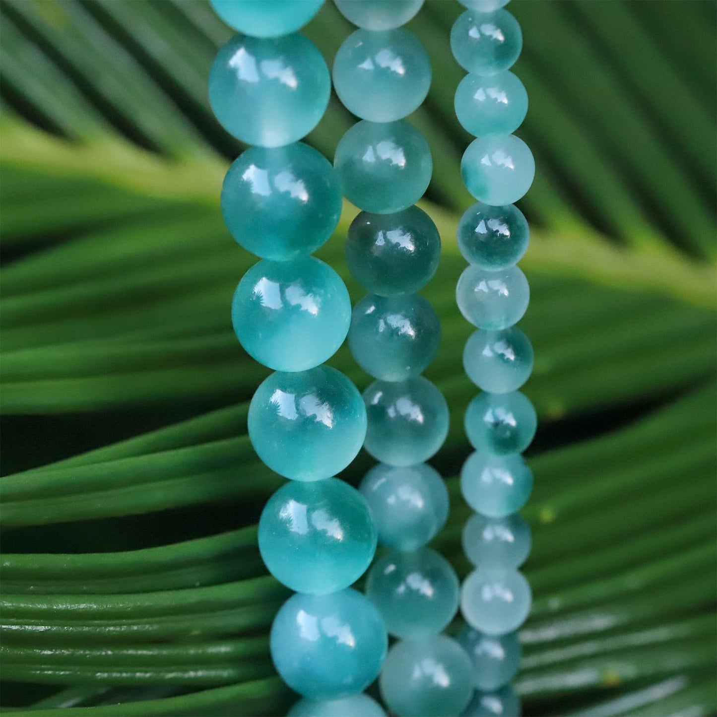 6mm Natural Stone Beads 65pcs Flower Jade Polished Round Smooth Crystal Loose Gemstone Beads for Jewelry Making DIY Bracelet Necklace Earring Crafts Supplies