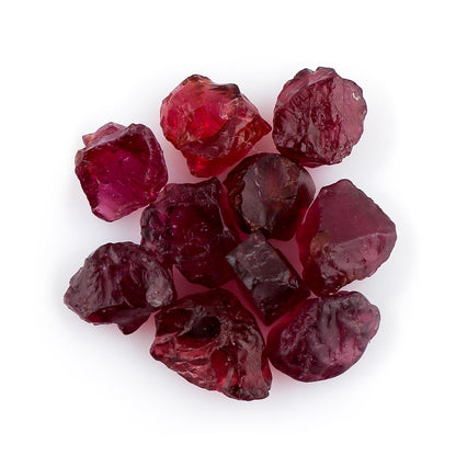 CRYSTALIS 10pcs Natural AA+ Rhodolite-Garnet Raw Crystals, Loose Gemstone Wholesale Bulk Rough Jewelry Making Supply, Chakra And Healing Stones, Wire Wrapping, DIY, Tumbling, Gem Collection