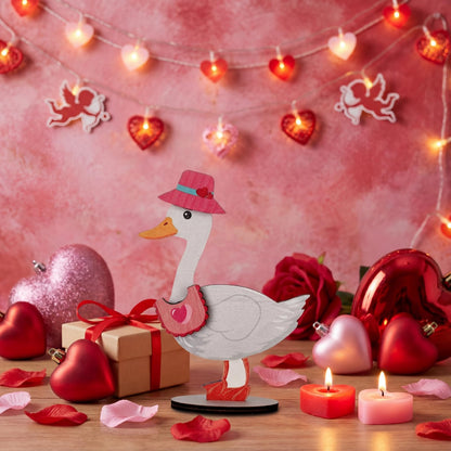 Amyhill 26 Pcs Holiday Interchangeable Desk Goose Decor Mini Wooden Seasonal DIY Goose Outfits with Magnetic All Season Table Centerpiece Signs for Table Desk Gift, 3.7 x 4.7 Inches