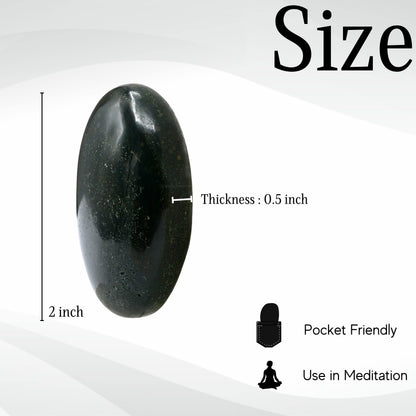 Amazing Gemstone Bloodstone Crystals and Healing Stones - Large Palm Stone Crystals Piedra - Crystal for Good Luck, Balanced Positive Energy, Meditation - Unique Stocking Stuffers and Gifts for Women