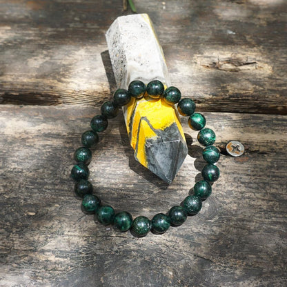 TaHLga 8MM Emerald Bracelet for Unisex | Fits for about 7.5" Wrist | Birthstone of May | Heart Chakra Green Crysta| Spritual Healing Gift for Friends and Familys on any Festival