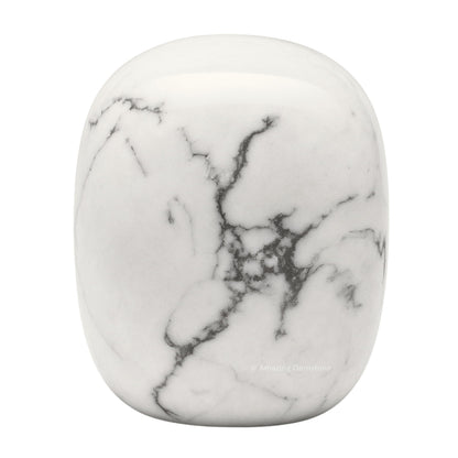 Amazing Gemstone Howlite Crystal Tumbled Stones Polished Rocks - Natural Gem Stones for Healing - DIY Crystals for Protection (1 Piece)