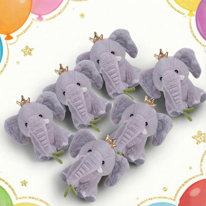 ARELUX 6 Pack 9.8Inch Grey Elephant Stuffed Animal Pillows Party Supplies - Soft Plush Hugging Pillows , Cute Animal Plushies Set - Perfect for Decor, Gifts, and Cuddling for Party Favor Packs