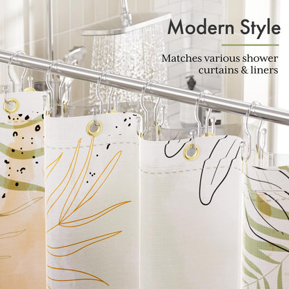 Bathway Shower Curtain Hooks, 12Pcs Plastic Shower Hooks for Shower Curtain, Clear Double Hook Shower Curtain Hooks Rust Proof Shower Curtain Hangers