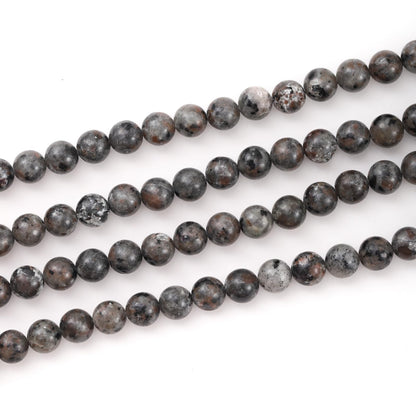 8mm 45pcs DIY Natural Black Labradorite Stone Beads Round Healing Crystal Gemstone Loose Beads for Jewelry Making Handmade Bracelet Necklace