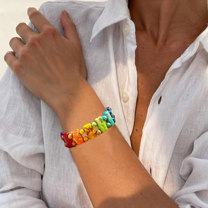 Yomisa Chakra Bracelets for Women,Healing Meditation 7 Chakras Stone Beaded Bracelet for Womens,Natural Handmade Boho Friendship Bracelets Bohemian Western Jewelry Rainbow Stretch Bead Bracelet Gifts
