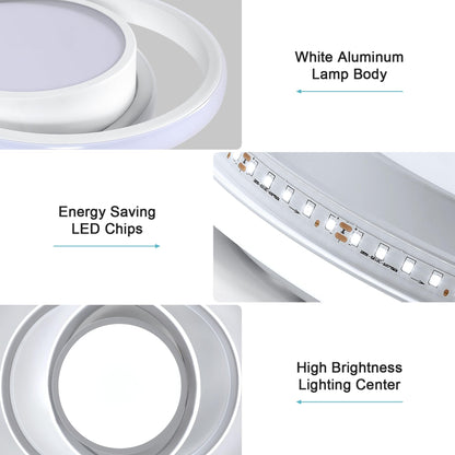 DELIPOP Modern LED Ceiling Light, 36W 2160LM Round Small Ceiling Lamp, (Cool White, 6500K) Aluminum Close to Ceiling Light Fixture for Hallway, Aisle, Corridor, Bedroom, Kitchen