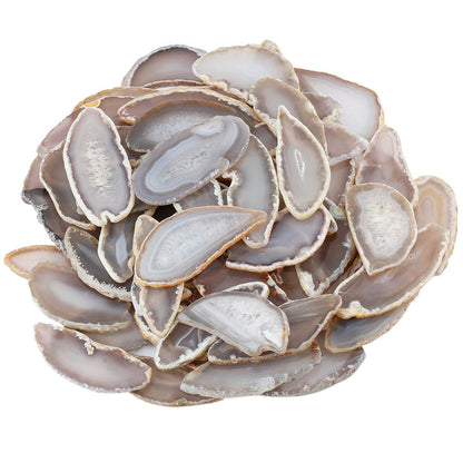 mookaitedecor Polished Agate Light Table Slices,Geode Agate Slab Cards Pack of 12