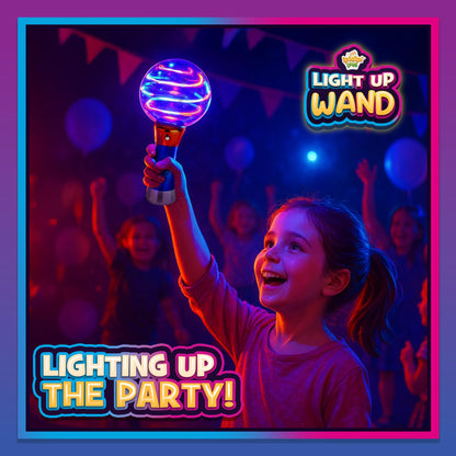 IPIDIPI TOYS Spinning Light Up LED Magic Wand for Kids - Easter Basket Stuffers Light Up Toys, Goodie Bag Filler - Ideal Gift, Birthday Party Favors for Boys & Girls