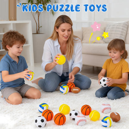 Tiaxidex 24 PCS Stress Balls, Sports Party Favors, Mini Sports Balls, Mini Foam Fidget Toys for Stress Anxiety Relief, Goodie Bag Stuffers, Office Classroom Stress Relief Gifts, Classroom Prizes