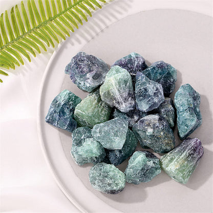 Fluorite Bulk Natural Healing Crystals Raw Rough Stones Sets for Cabbing Tumbling Cutting Lapidary Polishing Reiki Crytsal Healing Wire Wrapping Decoration Gemstone 0.45lb