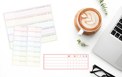 Writable Weekly & Monthly Habit Tracker Stickers,Goals Habits Track Labels for Planners,Scrapbooks,Journa