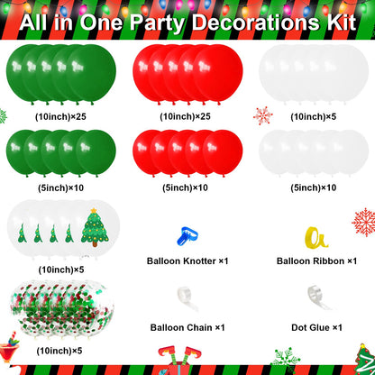 Lecheme Christmas Party Decorations 300 PCS Let's Get Elfed Up Backdrop Tableware Plates Napkins Serve 24 Friendsmas Balloon Arch Elf Christmas Party Supplies