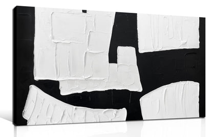 MDHKVPM Abstract Painting Wall Art Bedroom Black and White Canvas Wall Art for Living Room Home Office Wall Decor Ready to Hang 20 x 40 Inch