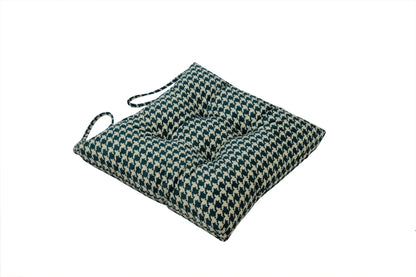 Makimoo 2-Pack Outdoor/Indoor Wicker Patio Seat Cushion Pad with Ties - Dining Chair Cushion, 17" x 17" (Green Houndstooth)