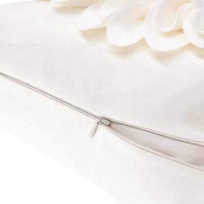 OiseauVoler 3D Sunflower Handmade Throw Pillow Covers Decorative Floral Pillowcases Cushion Covers for Couch Living Room Home Decor Creamy White 18x18 Inches