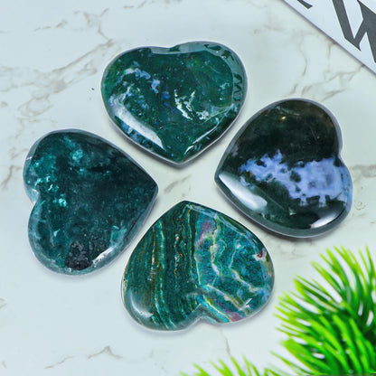LEADGEM Ocean Jasper Crystal Heart Worry Stone for Anxiety Healing Crystals Heart Shaped Rock Stone for Valentines Day Wedding Decor