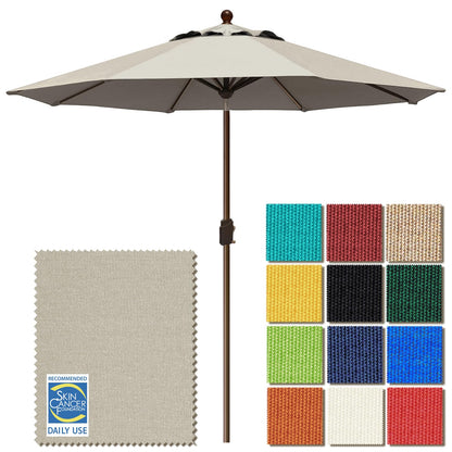 EliteShade USA 10-Year-Non-Fading 9Ft Market Patio Umbrella, UPF 50+ UV Protection Performance Sun Umbrella, Heavy Duty Commercial Grade Outdoor Table Umbrella with Crank & Tilt, Windproof Vented Top for Garden, Pool, Deck and Outdoor Playsets, Antique Be